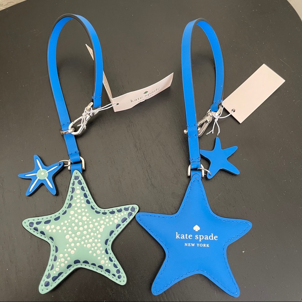 COPY - KATE SPADE STARFISH BAG CHARM/KEY FOB BEACHY AQUA